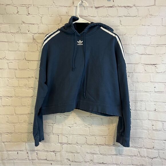 Adidas Originals Cropped Hoodie Sweatshirt size large - Picture 1 of 8